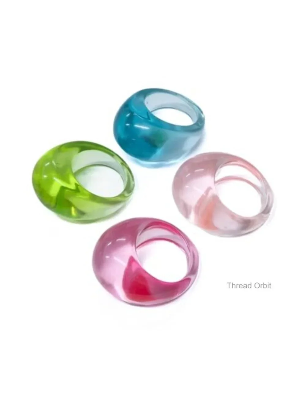 Multicolor Acrylic Resin Chunky Stackable Rings Y2k Statement Ring